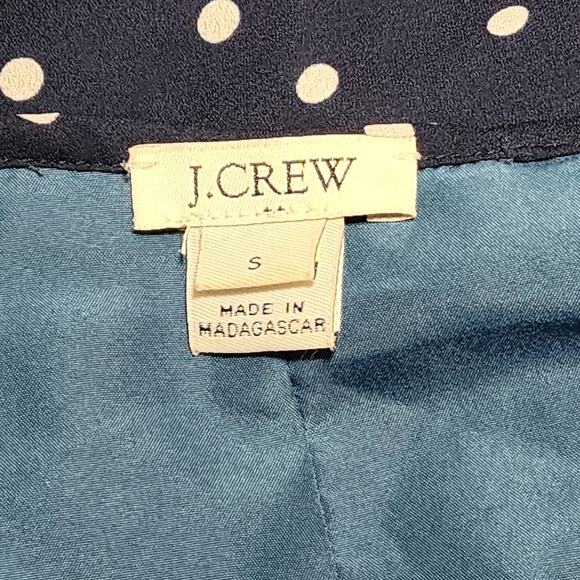 J. Crew Blue and White Flutter Sleeves Midi Length Polka Dot Dress Size S - Picture 7 of 10